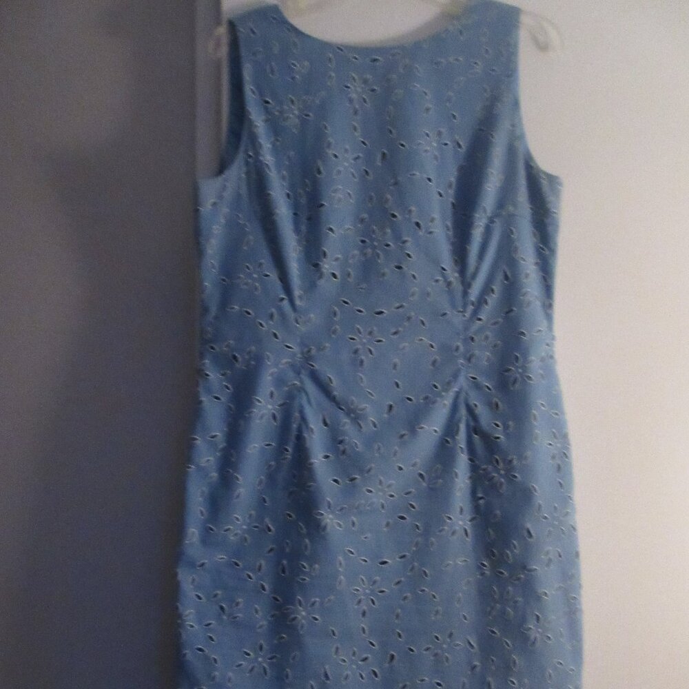 Kasper Blue Eyelet Dress